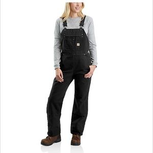Carhartt black insulated bib overall women MR